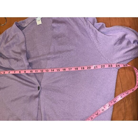 J.Jill Lavender Long Sleeve One Button Wool Blend Cardigan Sweater Women's Size - Picture 6 of 8
